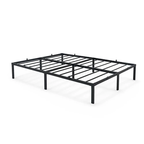Metalinė dvigulė lova, sulankstoma, juodos spalvos, 140 × 200 × 35 cm