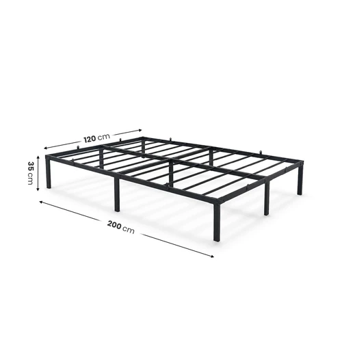 Metalinė sulankstoma lova, juodos spalvos, 120 × 200 × 35 cm - Lovos