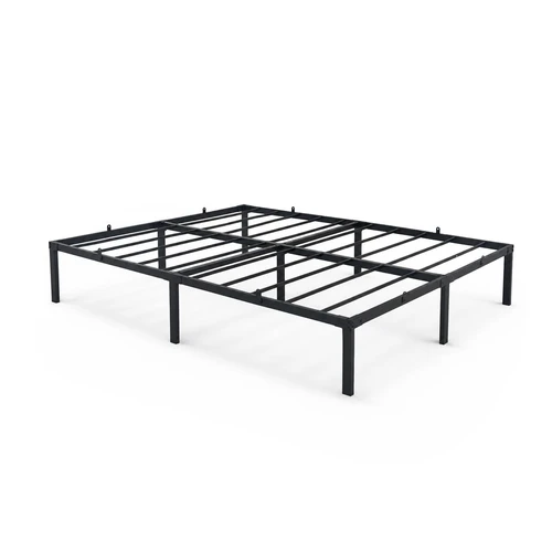 Metalinė sulankstoma lova, juodos spalvos, 140 × 190 × 35 cm