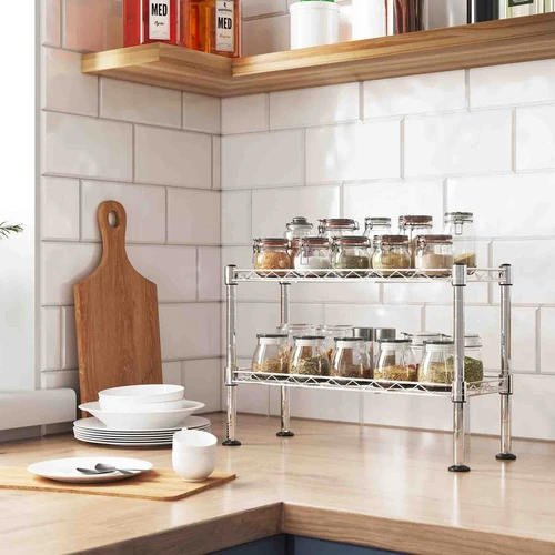 Stabili chromuota geležinė lentyna prieskoniams