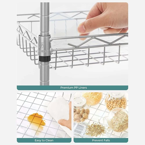 Lengva surinkti lentynų sistema su apsauga nuo apvirtimo