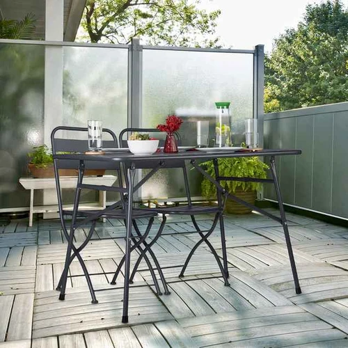 Metalinis lauko stalas Relaxdays, sulankstomas, Pilkas, 110 × 74,5 × 70,5 cm - Stalai