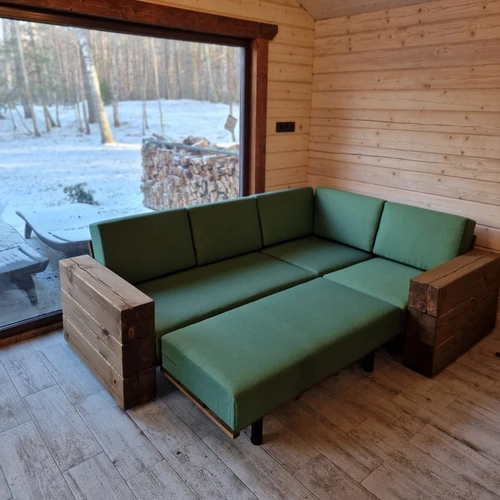 Miegama dalis kampinei lauko sofai, deginta mediena ¦ TIMBER