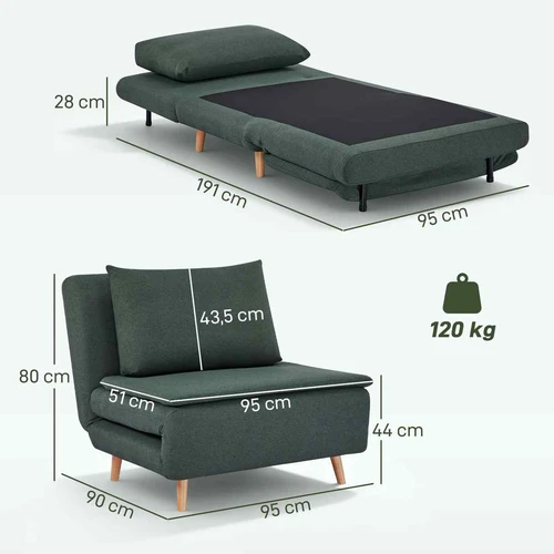 Miegamasis fotelis, 3 viename, 95 × 80 × 90 cm - Foteliai