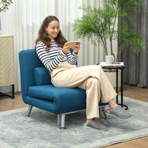 Miegamasis fotelis, su miegojimo funkcija, Mėlynas, 75 × 70 × 75 cm - Foteliai