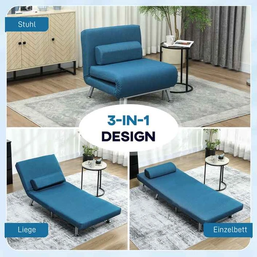 Miegamasis fotelis, su miegojimo funkcija, Mėlynas, 75 × 70 × 75 cm - Foteliai