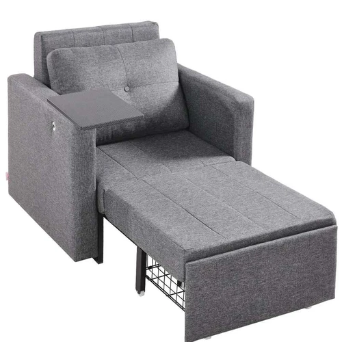 Miegamoji transformuojama sofa-lova su stalu, pilka, 1 vietos