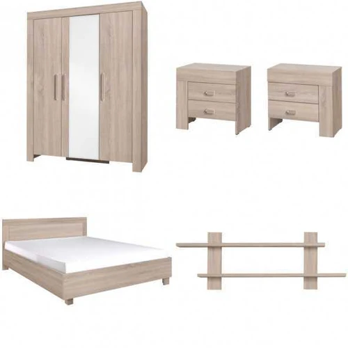 Miegamasis rinkinys CEZAR su 140x200 lova ir lentyna