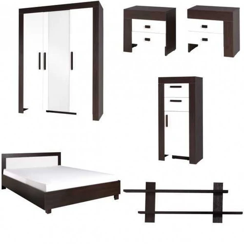 Modernus CEZAR miegamasis rinkinys su 3D spinta ir naktiniais staliukais