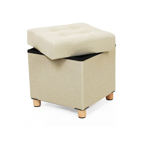 Minkšta sėdimoji vieta su atlenkiamu dangčiu, smėlio spalvos