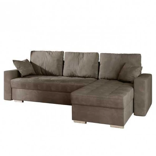 Ergonominė kampinė sofė su mediniu rėmu ir miego funkcija