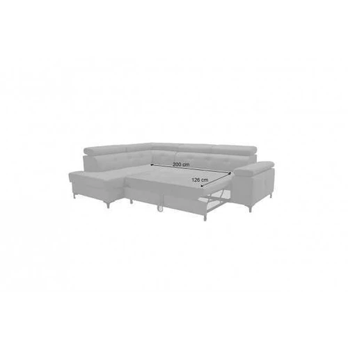 Plati kampinė sofa su patalynės konteineriu ir T30 putomis