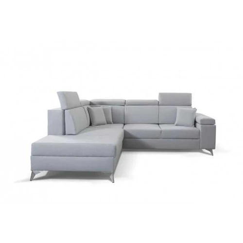 Moderni metalinė kojomis kampinė sofa su reguliuojamais atlošais