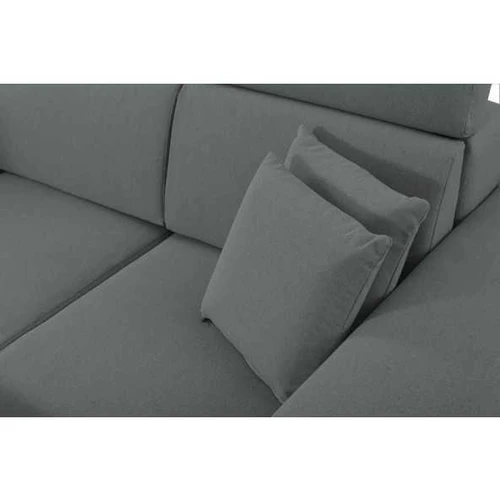 Kampinė sofa su aukšta nugaros atrama ir patogia sėdyne