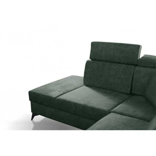 Dešinioji kampinė sofa su gofruotomis spyruoklėmis ir miego funkcija