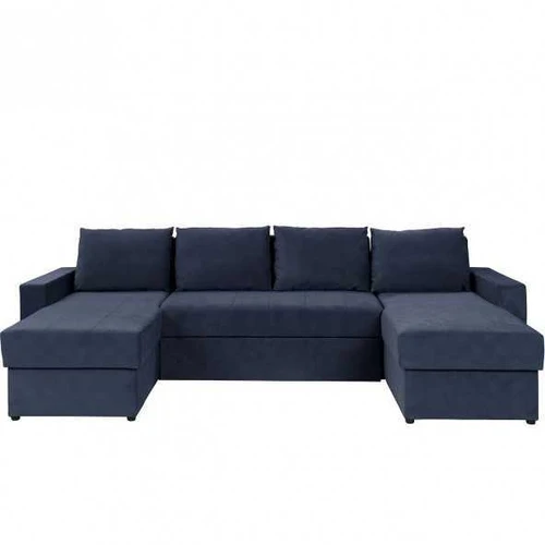 Moderni dviaukštė lova su audiniu uždengta nugarėle ir pagalvėlėmis