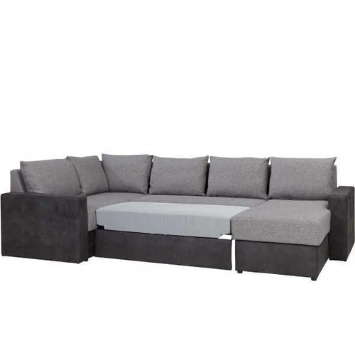 Kamuojanti sofa su mediniu rėmu ir audinio nugarėle