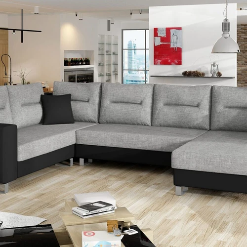 Minkštas kampas DORADO, pilka/juoda