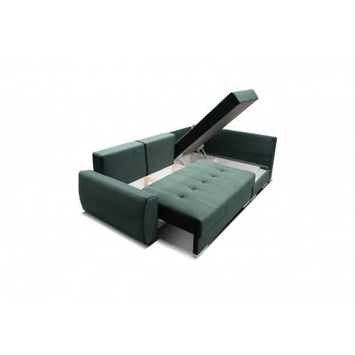 Medinio rėmo kampinė sofa su gofruotomis spyruoklėmis