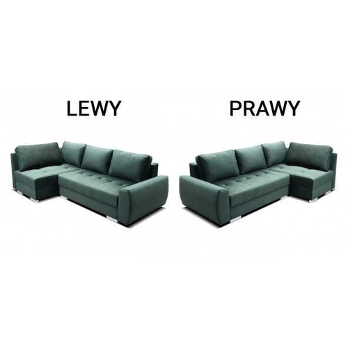 Moderni kampinė sofa su pridėtomis pagalvėlėmis ir audiniu