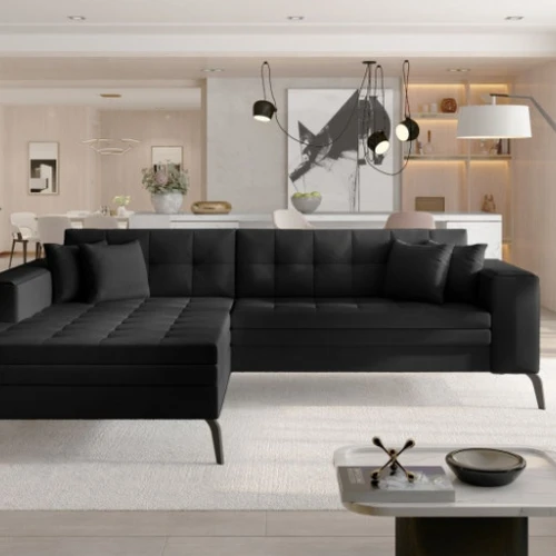 Minkštas kampas EL1638, juodas