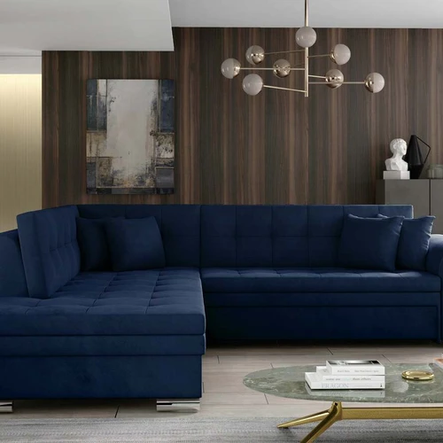 Klasikinio stiliaus sofa EL4521 su išskleistu miegamuoju paviršiumi ir elegantiška skiautine