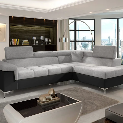 Minkštas kampas ERIDANO, pilka/juoda