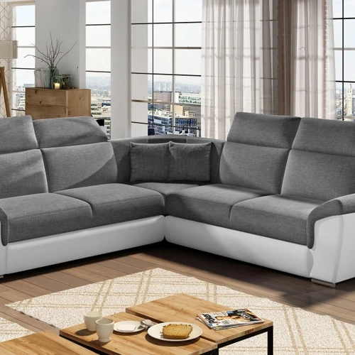 Minkštas kampas FEDERICO, pilkas/baltas