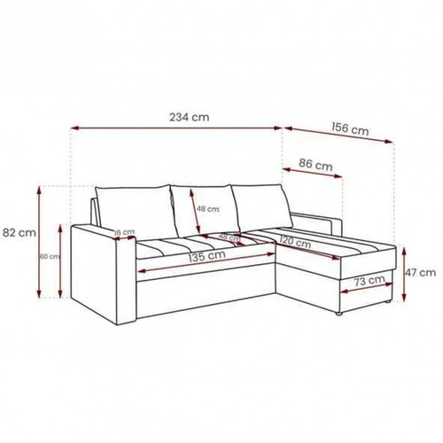 Spacious corner sofa with storage and pillow set