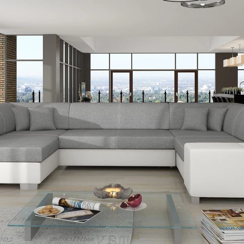 Minkštas kampas HAVANA, pilka/balta