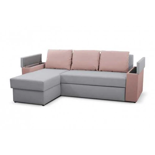 Minkšta gofruotų spyruoklių sofa su atlošo pagalvėmis