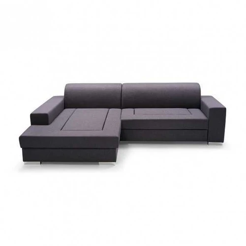 Plati kampinė sofė su miego funkcija ir patalynės konteineriu