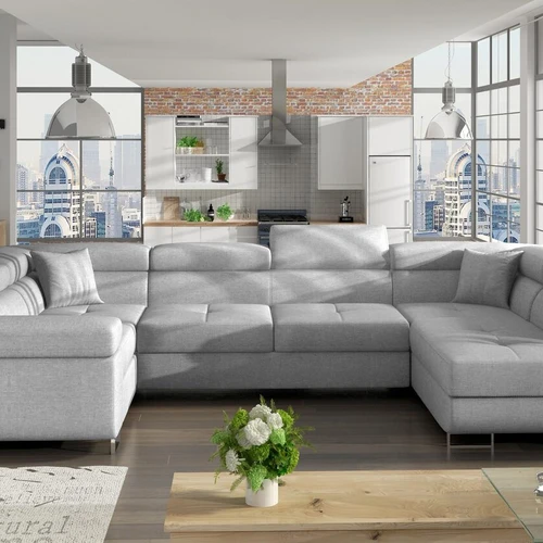 Minkštas kampas LETTO, šviesiai pilka