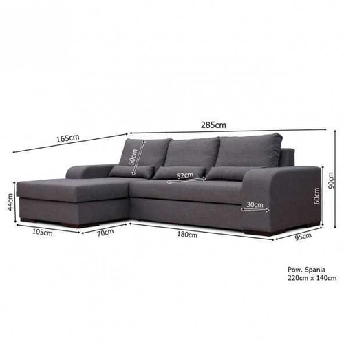 Minkšta kampinė sofa su mediniu rėmu ir Malmo 28 audiniu