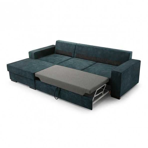 Sofa lova su gofruota spyruokle ir patalynės konteineriu