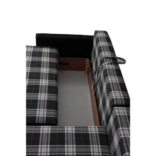 Medinio rėmo kampinė sofa su gofruotomis spyruoklėmis