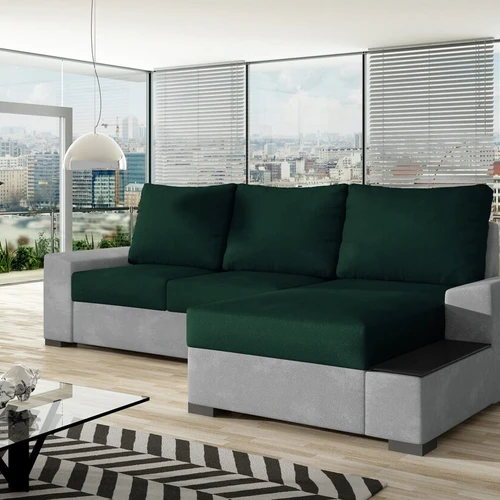 Minkštas kampas NEGRO, žalia/pilka