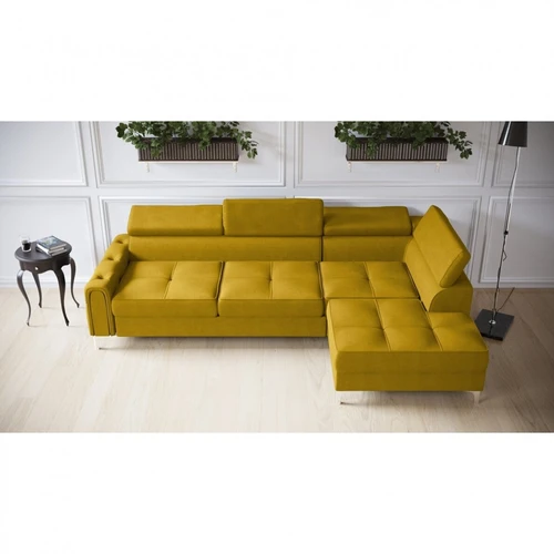„Orion“ kampinė sofa su miegamąja funkcija ir glamūriniu stiliumi