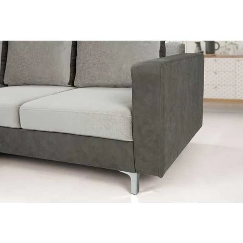 Kampinė sofa su metalinėmis kojomis ir HR putplastis sėdyne