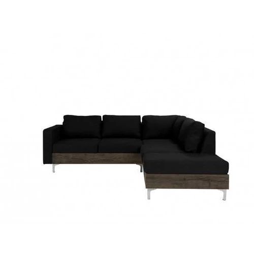 Stilinga ąžuolo dekoro ir audinio kampinė sofa