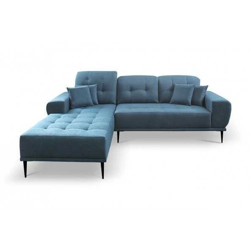 Metalinės kojos juodos spalvos kampinė sofa
