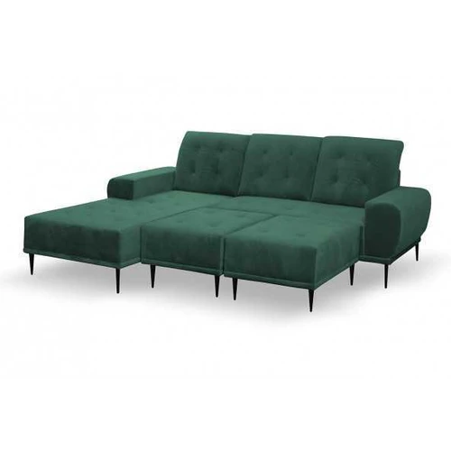 Kampinė sofa su gofruotomis spyruoklėmis ir mediniu rėmu