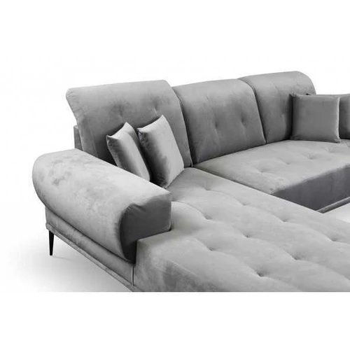 Plati 250 cm kampinė sofa su mediniu rėmu