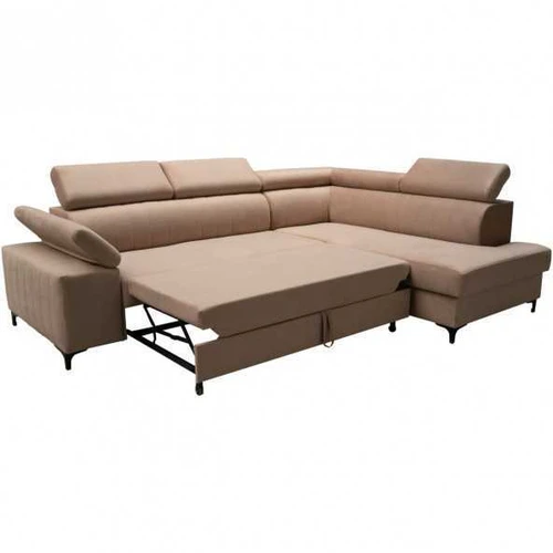 Kampinė sofa su gofruota spyruokle ir miego funkcija