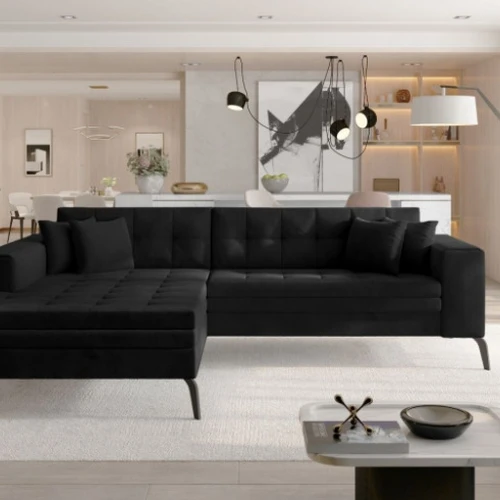 Minkštas kampas SOLANGE, juodas