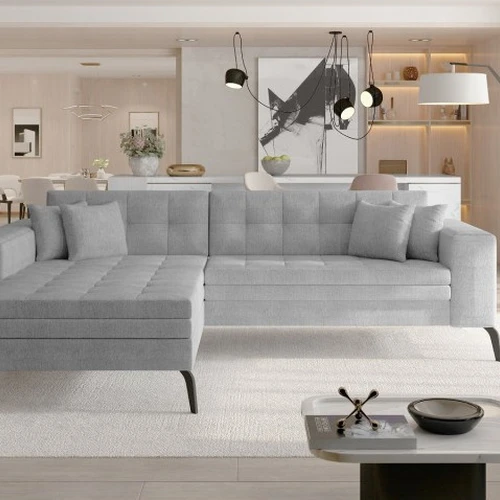 Minkštas kampas SOLANGE, šviesiai pilkas