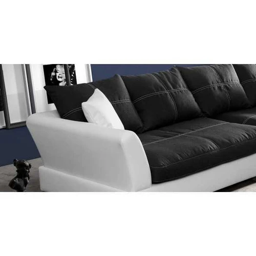 Minkšta poliuretano sofa su platiomis sėdynėmis