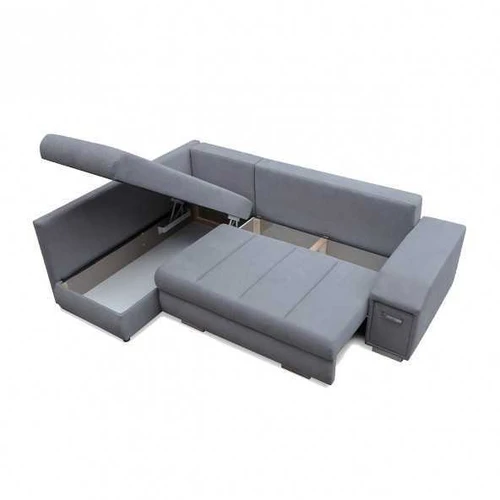 Minkšta kampinė sofa Rico 13 audiniu su laisvai pastatoma nugarėle