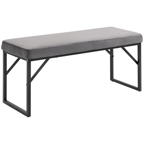 Minkštas suolas Homcom 100x35x47cm., tamsiai pilkos/juodos spalvos