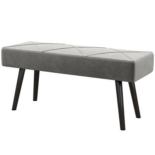 Minkštas suolas Homcom 100x36x45cm., pilkos/juodos spalvos